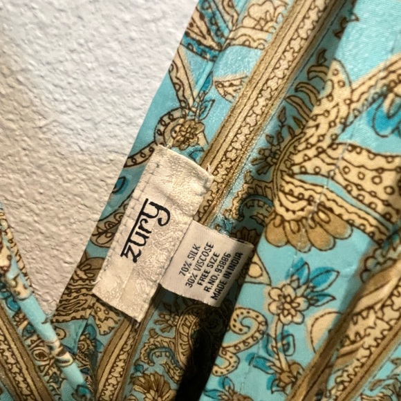 Chic Bohemian Blue Maxi Dress 70% silk - Picture 5 of 11